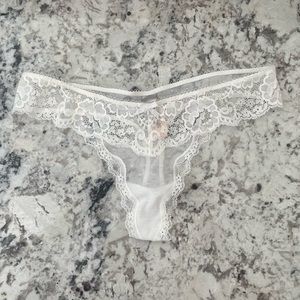 NWT white lace Victoria’s Secret thong size small